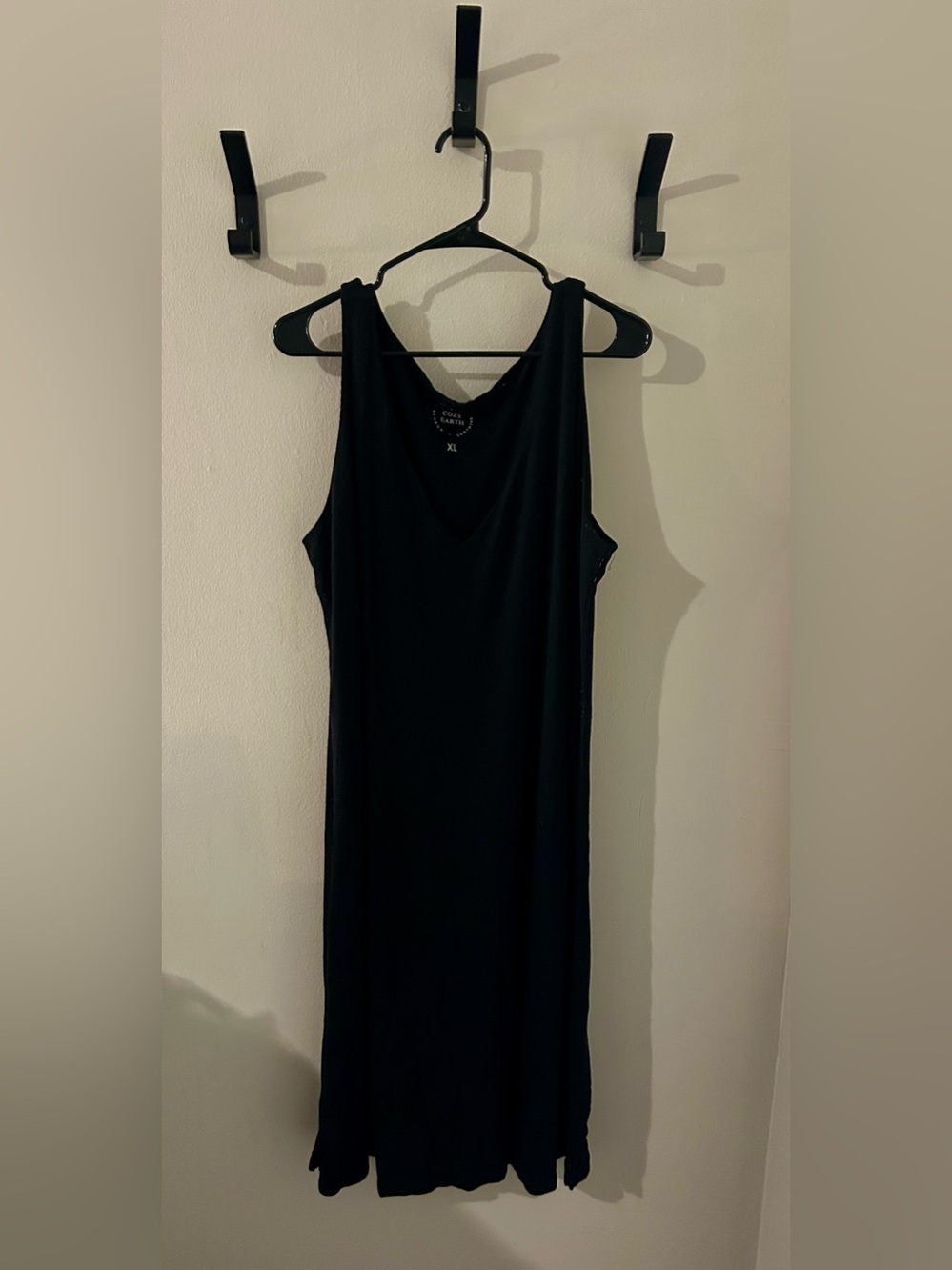 Cozy Earth Ribbed Bamboo V-Neck Tank Lounge Dress XL Excellent Condition
